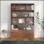 Bibliothèque de 70,87 po de hauteur avec 10 cubes et 3 portes, bibliothèque à 4 niveaux, bibliothèque ouverte avec armoire, rangement à cubes moderne pour le salon et le bureau