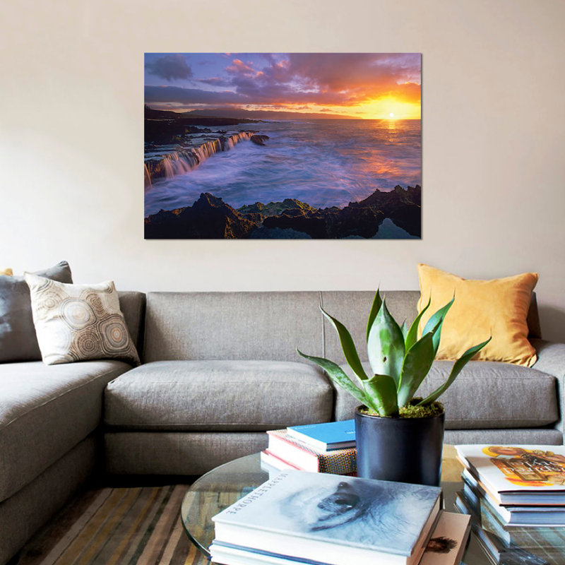 " Sunset At Shark " by Tim Fitzharris, 40" H x 60" W x 1.5" D, No Mat, Wrapped Canvas