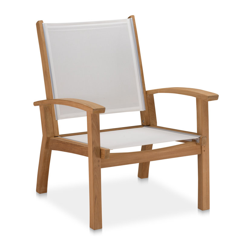 Barbados Teak Outdoor Lounge Chair, White