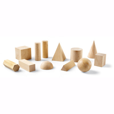 12 Piece Hardwood Geometric Solids