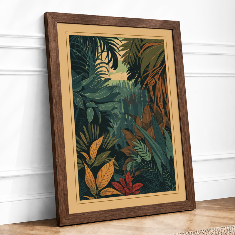 Jungle Canopy Tropical - Print, Walnut, A4 - 29.7 x 21.0 cm