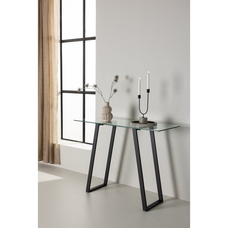 Daimarely 40cm Glass Top Console Table