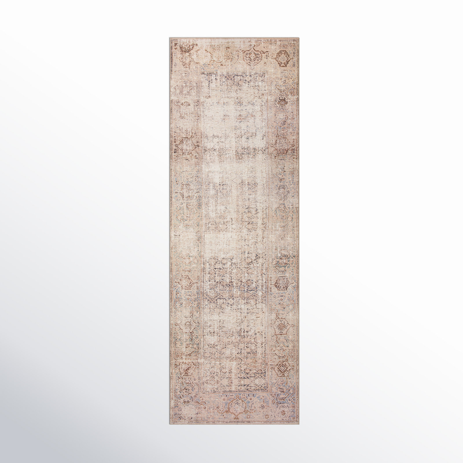 Georgie Oriental Ocean/Sand Area Rug, Runner 2'6" x 9'6"