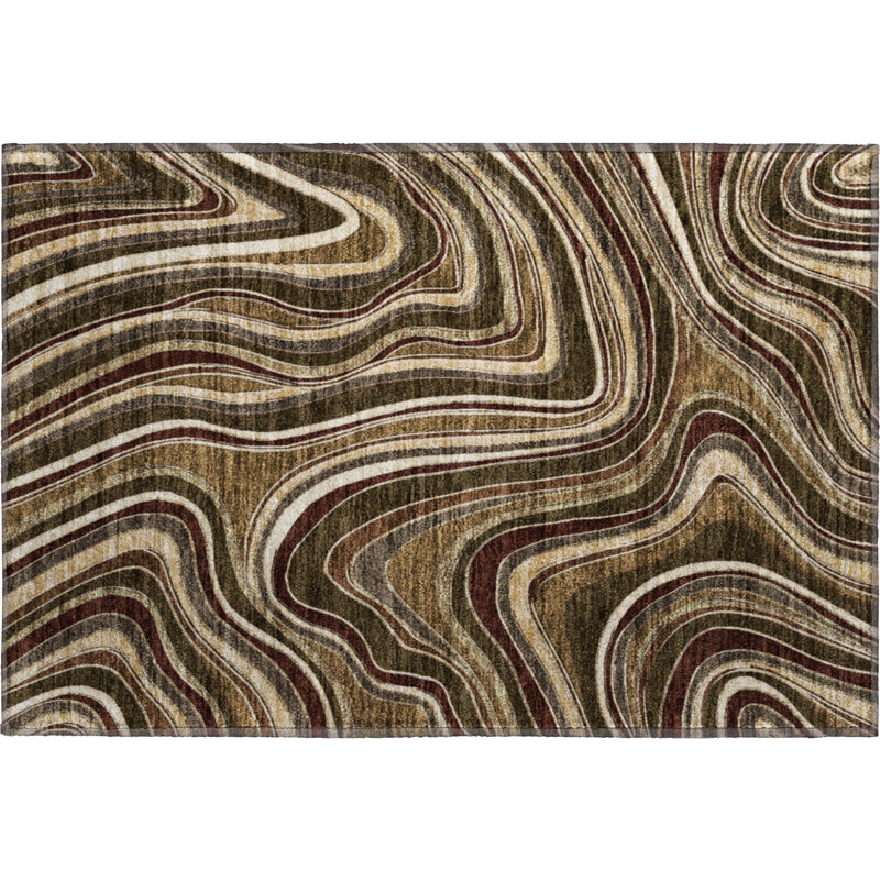 Premium Machine Washable Prisco Fudge Rug, Rectangle 1'8" x 2'6"
