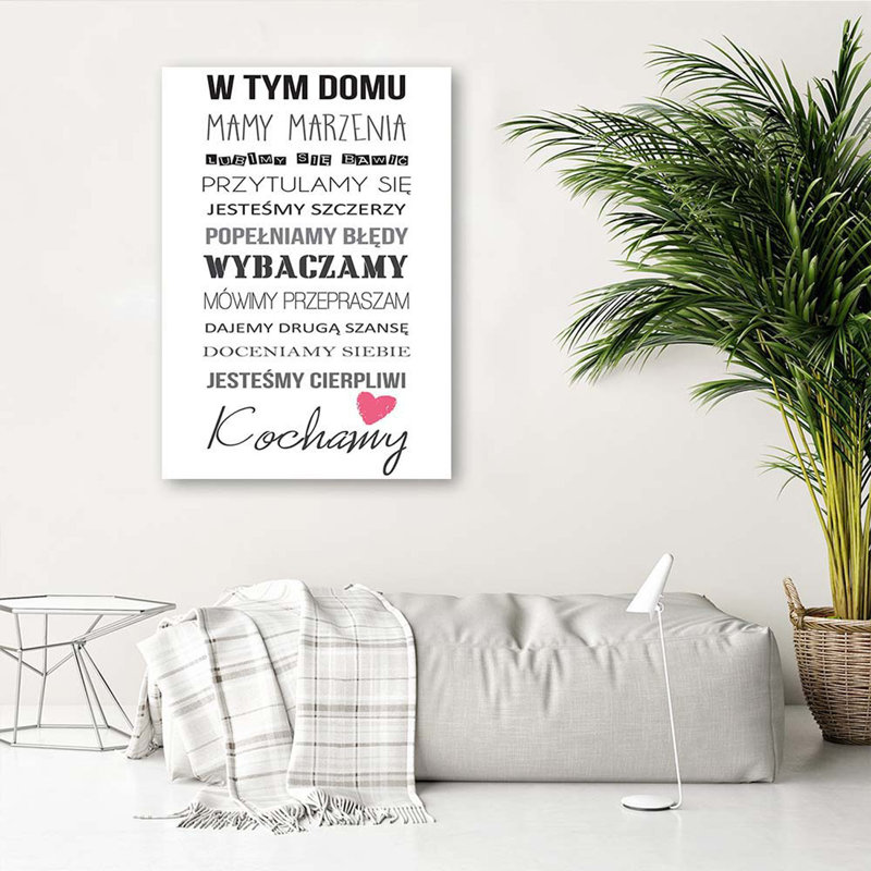In This House Typography - No Frame Print on Canvas