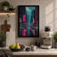 Neon City Rain Modern - Wrapped Canvas-1371508035-1371508059