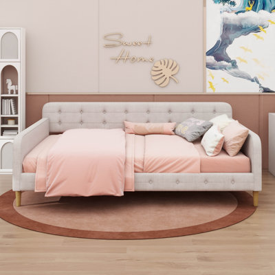 Fabric-Upholstered Daybed Supported By Legs