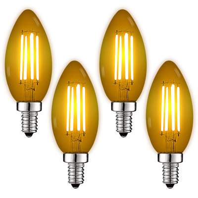 4.5 Watt (40 Watt Equivalent), B11 LED Candle Bulb, Colored Light Bulb, E12/Candelabra Base