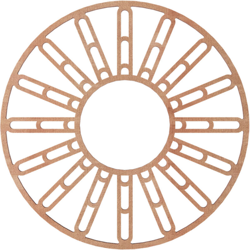 Médaillon de plafond en bois Hale, H 18 po x l 18 po x P 0,25 po, Cerise