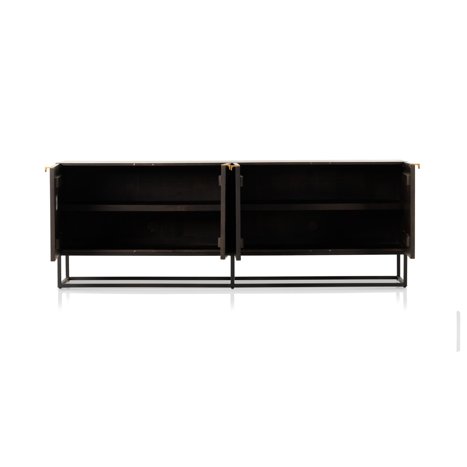 Fleur 79 " Mango Media Console, Carved Vintage Brown