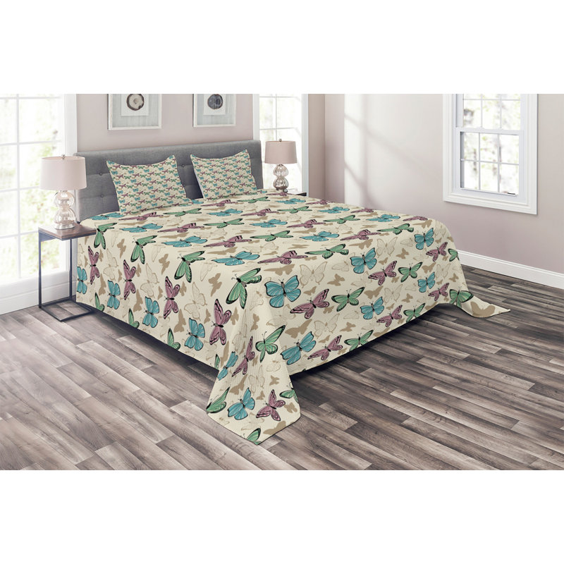 Herbs Polyester Coverlet, Queen Bedspread + 2 Shams