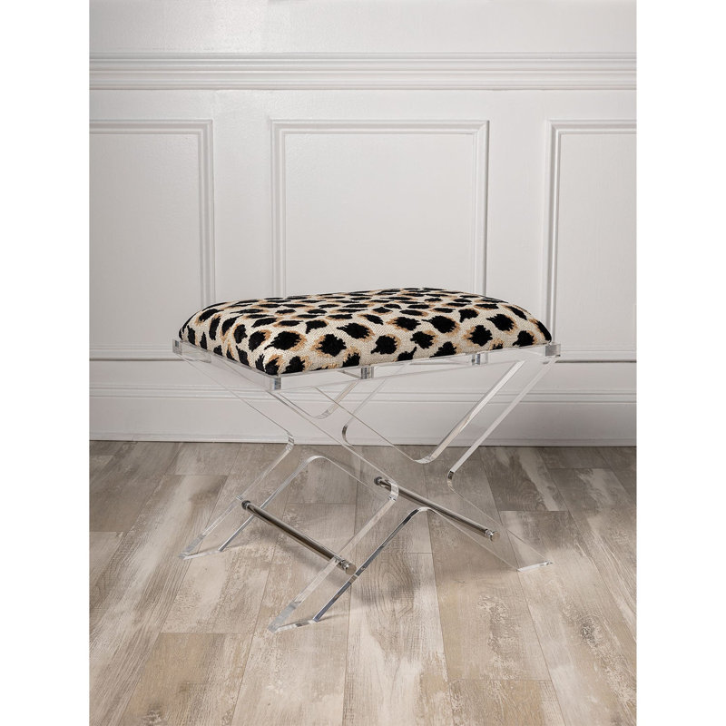 Delano Ocelot Bench, Nickel, Ocelot Black