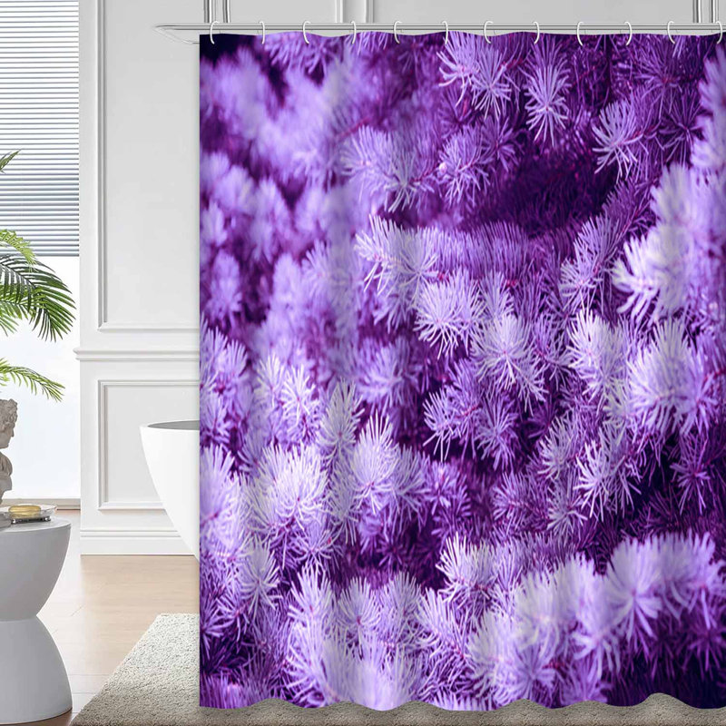 Rideau de douche violet 12 branches, L 72 po x l 72 po