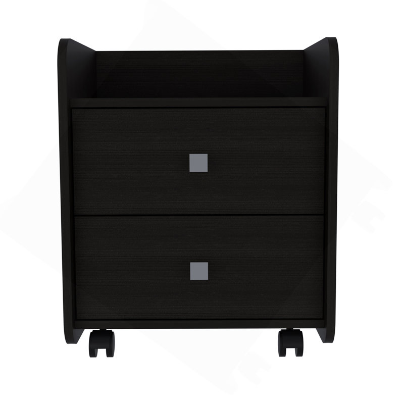 1-Shelf 2-Drawer Nightstand Wenge
