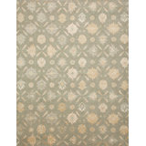 Palmettes Floral Area Rug in Gold/Aqua/Silver