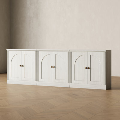 Monos Set Of 3 Sideboard Cabinets With Doors, White