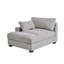 Chaise longue surdimensionnée rembourrée en chenille grise avec accoudoirs et coussins décoratifs-289331906