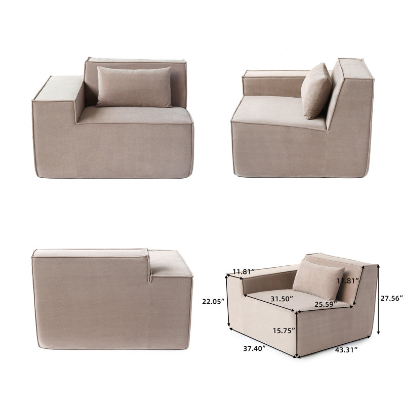 Fauteuil d'angle (côté gauche), Khaki