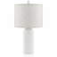 Ensemble de 2 lampes de table en béton cannelé 22,4 po, blanc, paquet de 2