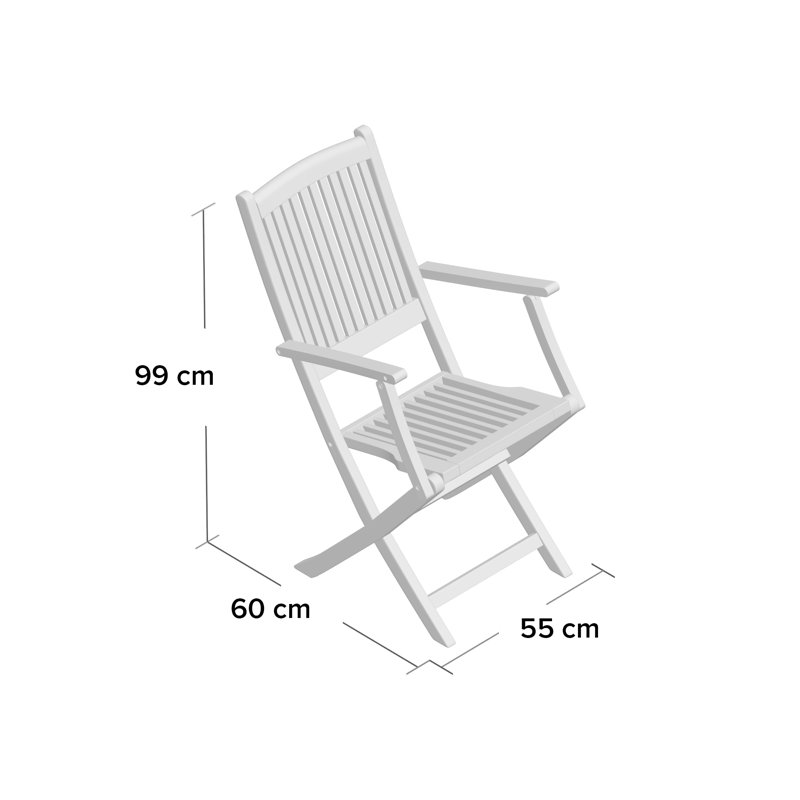Woehler Foldable Outdoor Patio Dining Side Chair with Cushion