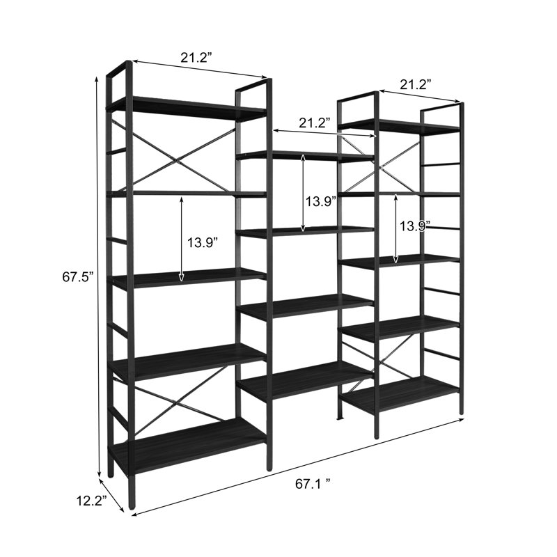 Étagère à livres H 67,5 "x l 67,1", Noir