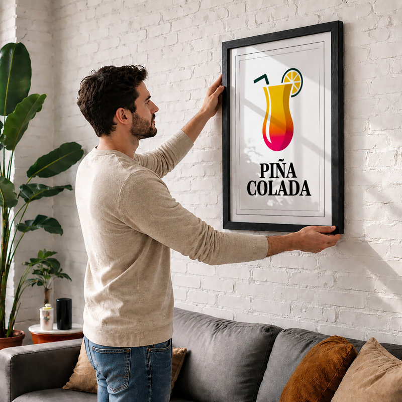 Piña Colada Typography - Print, A1 - 84.1 x 59.4 cm, White