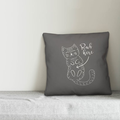  Rub Here Cat Throw Pillow