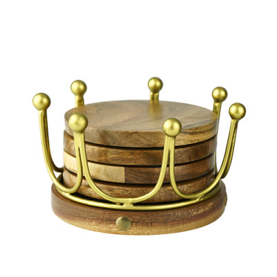 Gold Crown Coaster Set