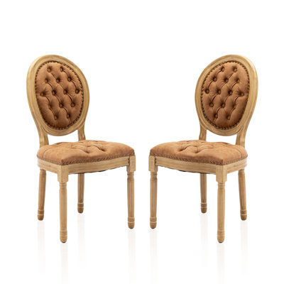 French-style Farmhouse Dining Chair With Round Backrest