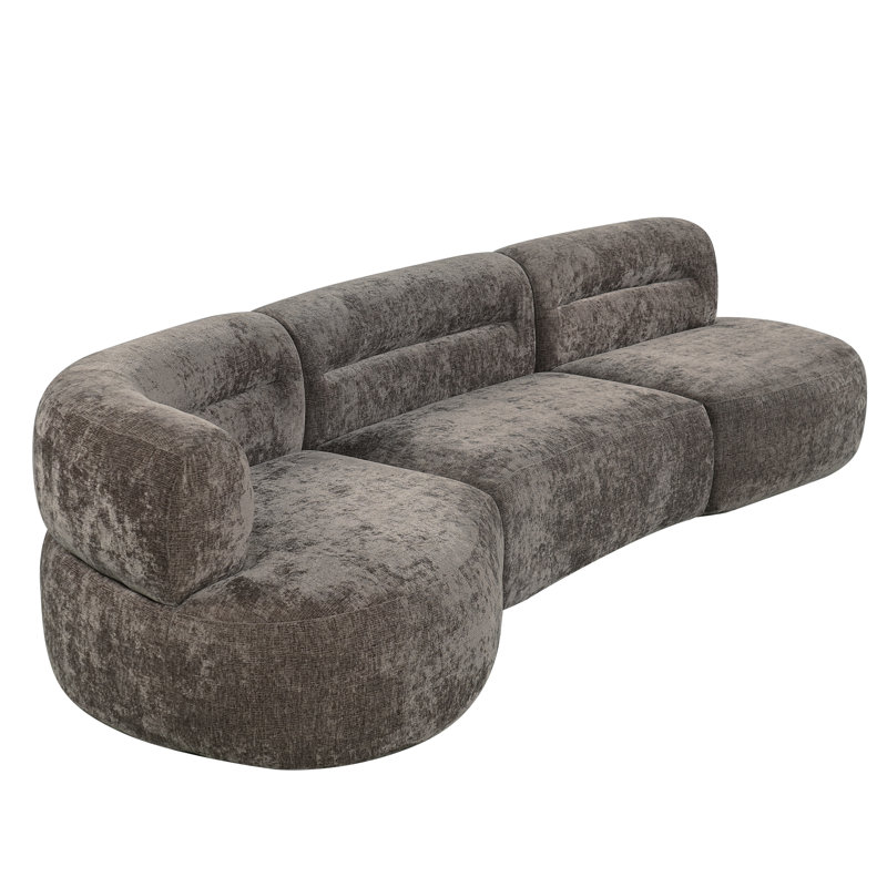 Canapé modulaire modulaire courbé Calver, Dark Brown