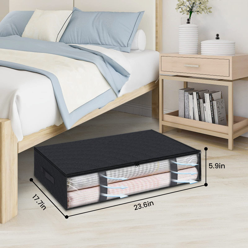 Ebern Designs Fabric Storage Bag, Black