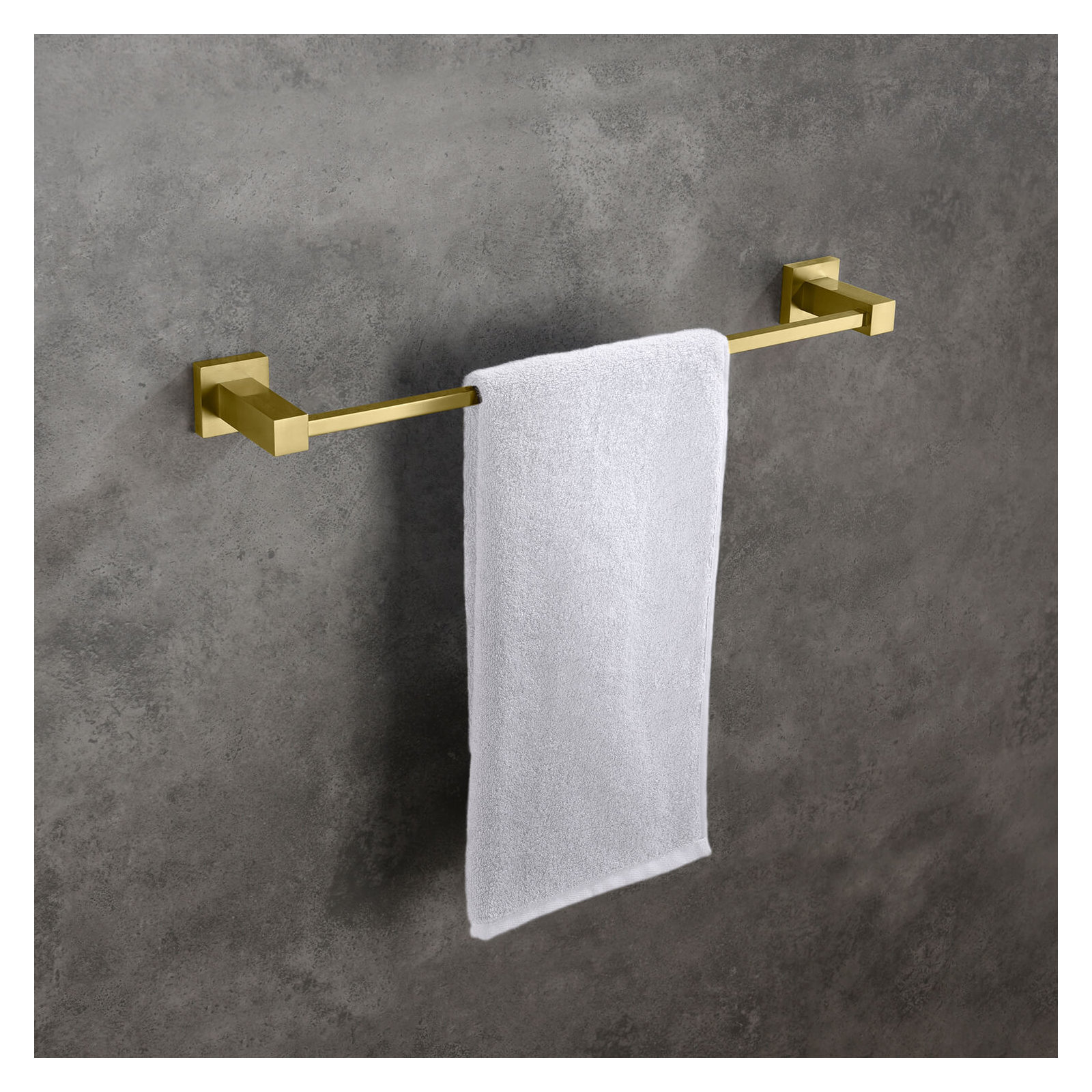 Cube 19.44'' Towel Bar, Brushed Gold