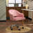 Modern Swivel Velvet Upholstered Office Chair with Armrests-866054343