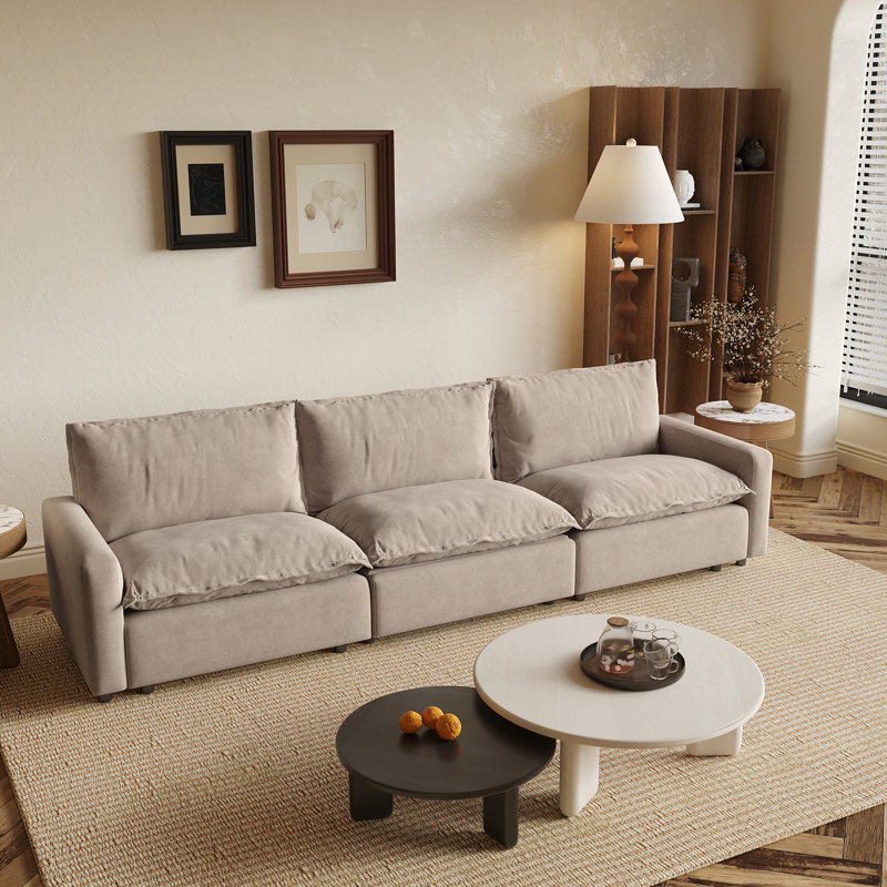3-Piece Upholstered With 3-Proof Fabric, Power Recliner & Heating Cushion, Khaki Linen
