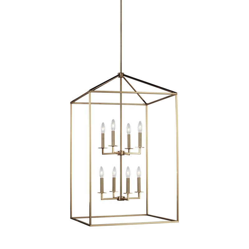 Ellis 8-Light Chandelier, Laiton satiné, Oui, H 30,75 po x l 19 po x P 19 po