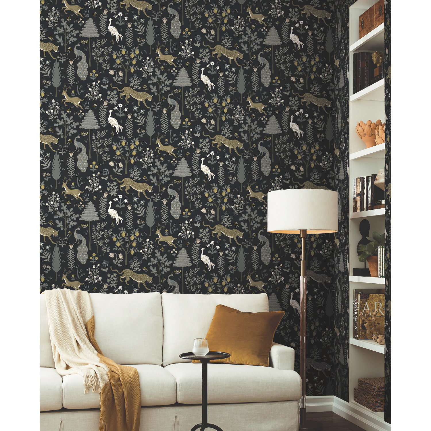 Menagerie Wallpaper Double Roll, Black