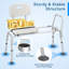 Sliding Tub Transfer Bench, Adjustable Inside-Bathtub Chair with Safety Belt