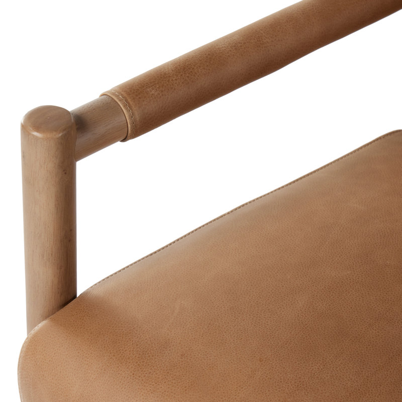 Kiano Leather Task Chair, Light Brown Genuine Leather