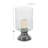 Glass Handmade Turned Style Pillar Silver Hurricane Lamp with Smoked Glass Finish