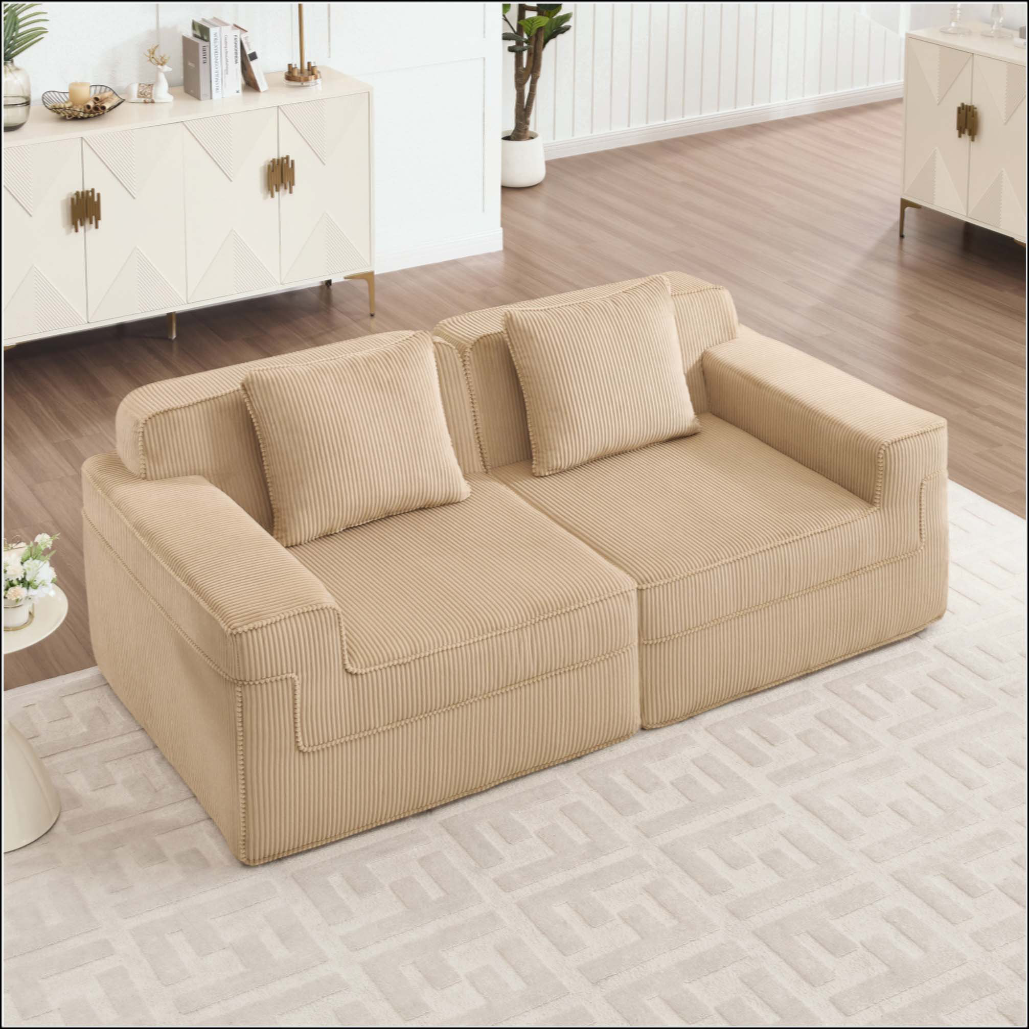 Latitude Run® Modular 2 Seat Loveseat Boneless Sofa, Cloud Sectional ...