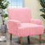 Chaises d'appoint confortables, chaise rose moderne en velours côtelé pour la maison