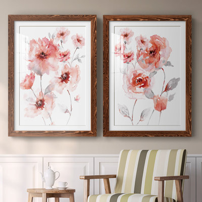 Reproduction encadrée translucide rosé I-Premium - prête à être accrochée