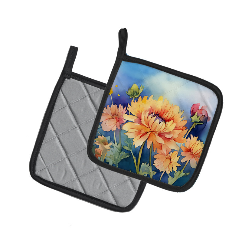 Caroline's Treasures Floral Polyester Potholder Set