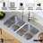 Karran 16- Gauge Stainless Steel 32-1/4'' X 18-1/2'' 50/50 Double Bowl Undermount Kitchen Sink Kit