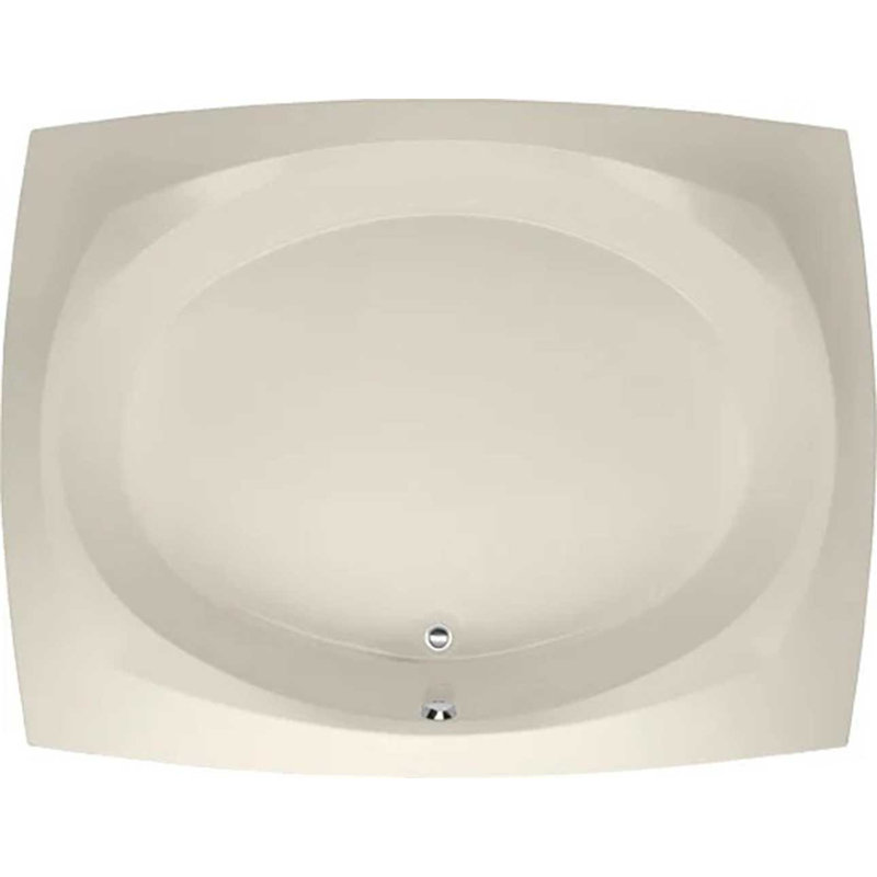 Baignoire de trempage à chute 82" x 64" largo Designer, Biscuit, Nickel satiné