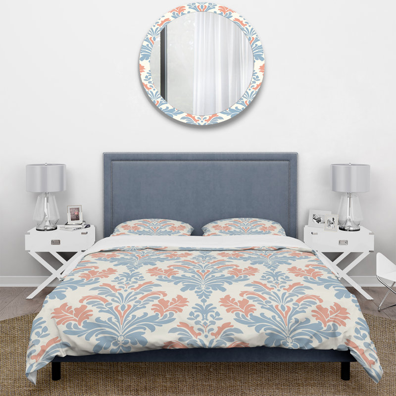 Ensemble de housse de couette Damask, Housse de couette simple + 2 taies décoratives st