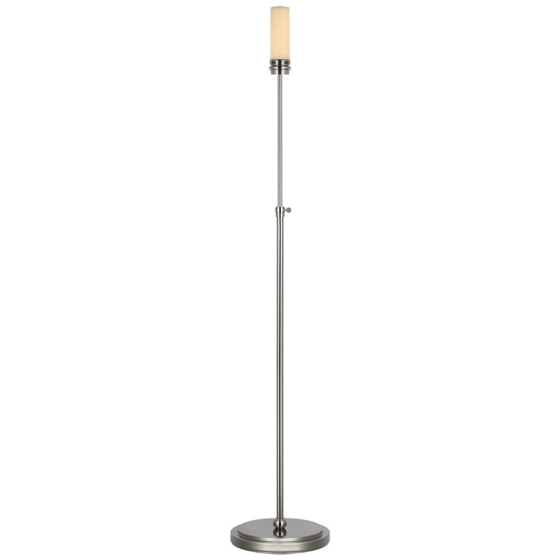 Thomas O'Brien Bryant 52" Adjustable Cordless Floor Lamp with Linen Shade, Polished Nickel