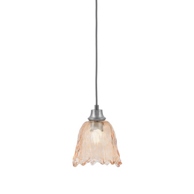Hulme Hung Pendant Shown In Graphite Finish With 7" Amber Lava Glass
