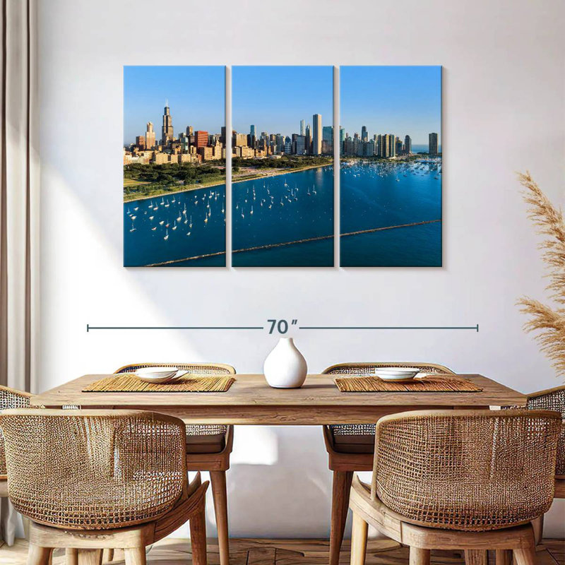 Rorry Monroe Harbor Aerial, 36" H x 57" W