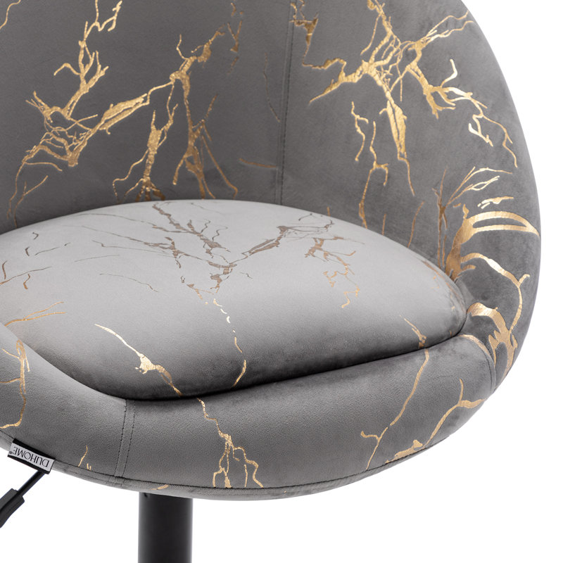 Fauteuil d'appoint pivotant en velours Pilcher, Gris